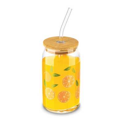 Obrázok pre Pohár sklenený so slamkou 450 ML