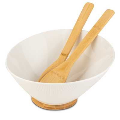 Keramická šalátová misa NAVA 26 cm 1,8 l bambusové dno Obrázok pre Keramická šalátová misa NAVA 26 cm 1,8 l bambusové dno