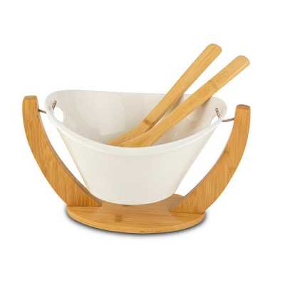 Obrázok pre Keramická šalátová misa NAVA 26 cm 1,8 l bambusové dno