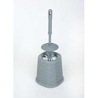 Obrázok pre WC kefa umelý ratan, plast, sivá