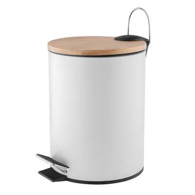 Odpadkový kôš 3L biely nerezový slim Obrázok pre Odpadkový kôš 3L biely nerezový slim