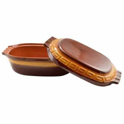 Obrázok pre Glazúrovaný hlinený pekáč 6 l s pokrievkou