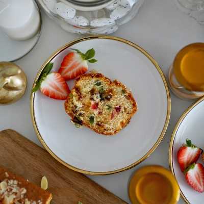 Obrázok pre Dezertný tanier biely GOLD 19cm