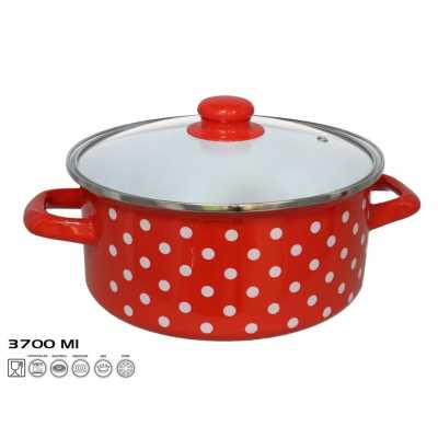 Obrázok pre Kastrol smaltovaný s pokrievkou 3,7l  24x 10,8 cm JAEN