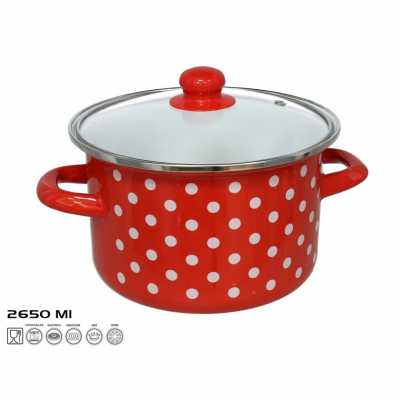 Obrázok pre Hrniec smaltovaný s pokrievkou 2,65l  20x12cm MALAGA