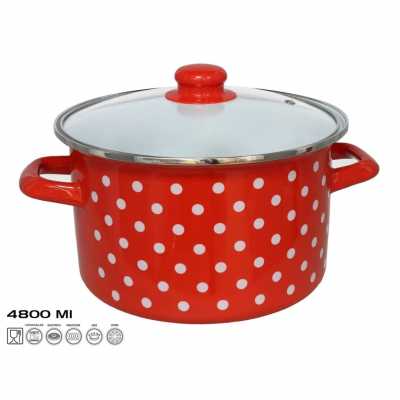 Obrázok pre Hrniec smaltovaný s pokrievkou 4,80l 24x14cm MALAGA