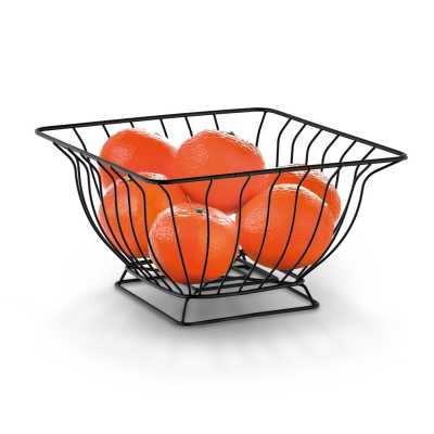 Štvorcový čierny košík na ovocie 24 x 24 x 12 cm Obrázok pre Štvorcový čierny košík na ovocie 24 x 24 x 12 cm
