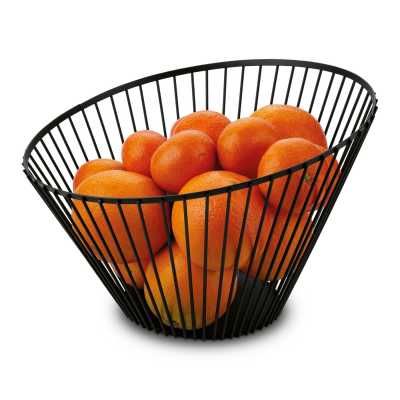 Kruhový čierny košík na ovocie 30 x 20 cm Obrázok pre Kruhový čierny košík na ovocie 30 x 20 cm