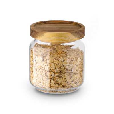 Obrázok pre Sklenená nádoba s dreveným viečkom Akácia 1250 ml