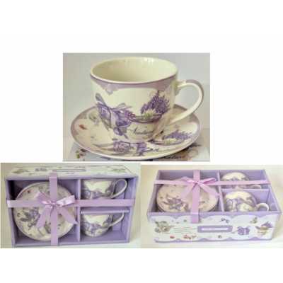 Darčeková sada 2 šálok s podšálkami – 260 ml LAWENDA Obrázok pre Darčeková sada 2 šálok s podšálkami – 260 ml LAWENDA