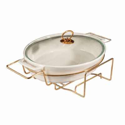 Obrázok pre Keramická misa s ohrievačom 36,5 × 25,5 × 7 cm