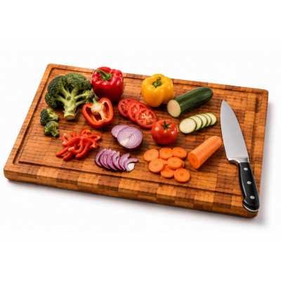 Obrázok pre Veľká bambusová kuchynská doska na krájanie a servírovanie – 40 × 30 × 2,5 cm