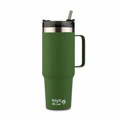 Obrázok pre Termohrnček zelený 900ml so slamkou