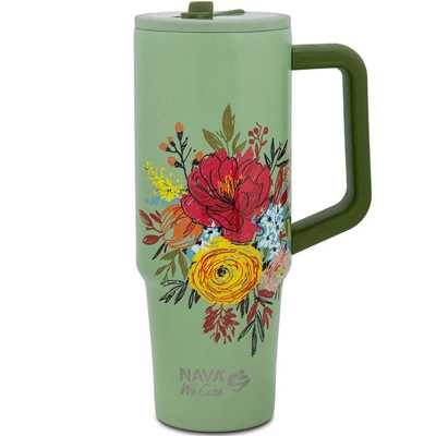 Obrázok pre Termohrnček 900ml so slamkou FLORAL