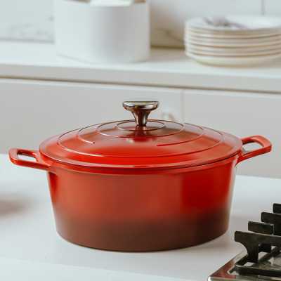 Liatinový hrniec s pokrievkou a kamenným nepriľnavým povrchom Inferno 28 cm Obrázok pre Liatinový hrniec s pokrievkou a kamenným nepriľnavým povrchom Inferno 28 cm