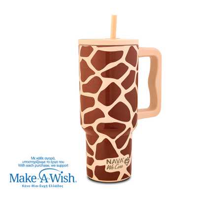 Termohrnček 900ml so slamkou GIRAFFE Obrázok pre Termohrnček 900ml so slamkou GIRAFFE