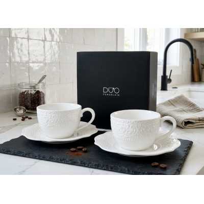 Obrázok pre Šálky na espresso s podšálkami DUO ALICE 75 ml 2 ks - biele