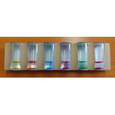 Obrázok pre Štamperlíky sklenené farebné sada 6ks