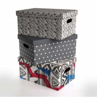 Obrázok pre Krabica/box úložný kartónový ozdobný  45x30x21cm