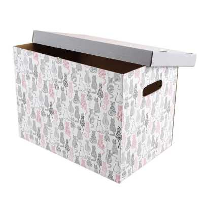 Obrázok pre Krabica/box úložný kartónový ozdobný  47x31x32cm