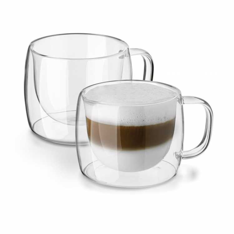 Obrázok pre Poháre sada s  termo stenou 350 ml 2ksPohár sklenený termo caffee latte set 280ml