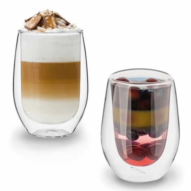 Obrázok pre Poháre sada s termo stenou 300ml 2ksPohár sklenený termo caffee latte set 280ml