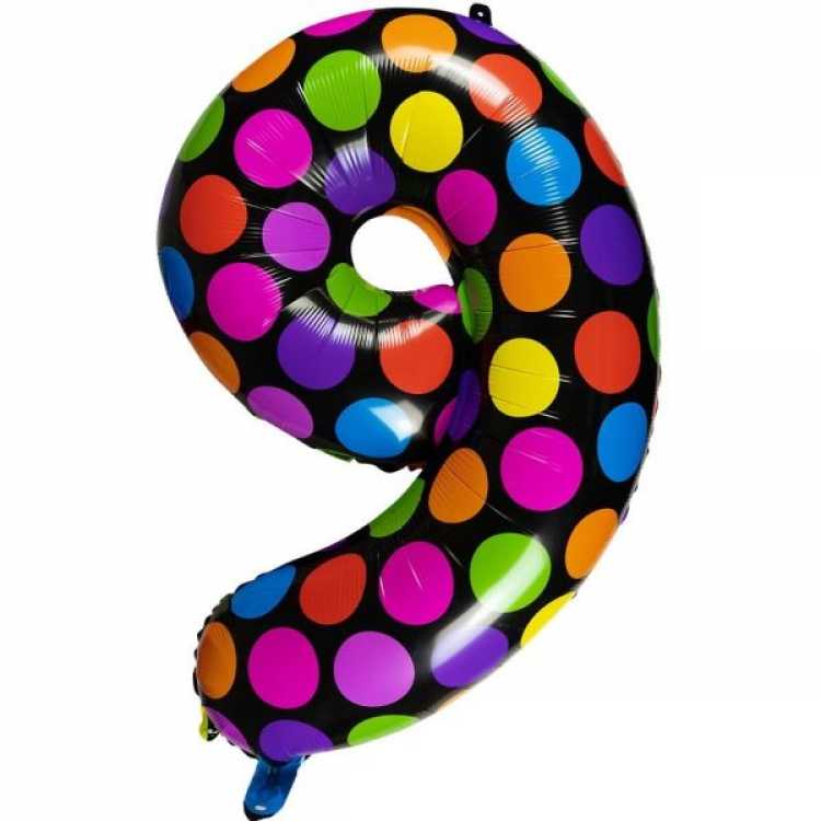 Obrázok pre Balón fóliový  číslo 9 lentilky