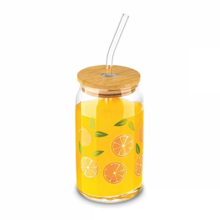 Obrázok pre Pohár sklenený so slamkou 450 ML