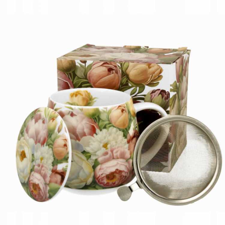 Obrázok pre Hrnček porcelánový 460ml KVETY ETNO