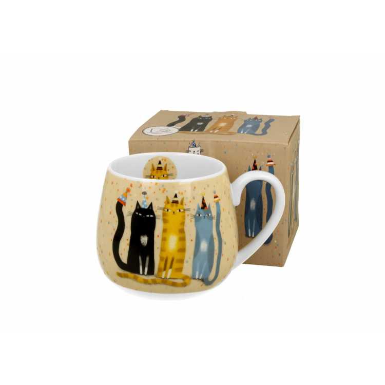Obrázok pre Hrnček porcelánový 430ml Mačacia párty