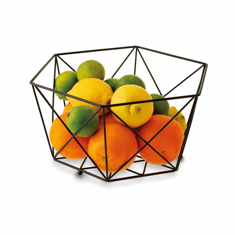 Obrázok pre Košík drôtený čierny na ovocie DECO 29x26cm