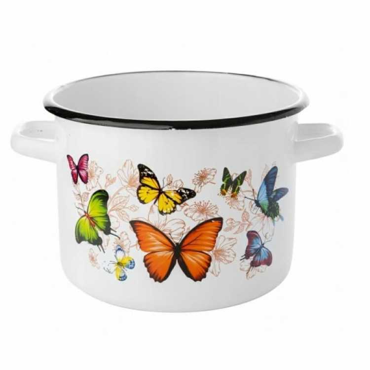 Obrázok pre Smaltovaný hrniec motýle 4,5 l