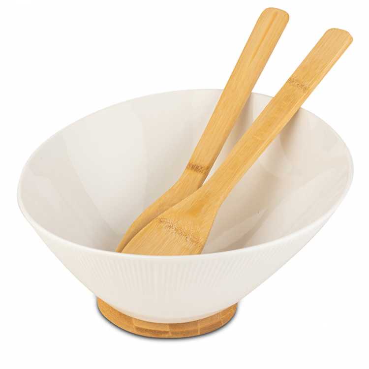 Obrázok pre Keramická šalátová misa NAVA 26 cm 1,8 l bambusové dno