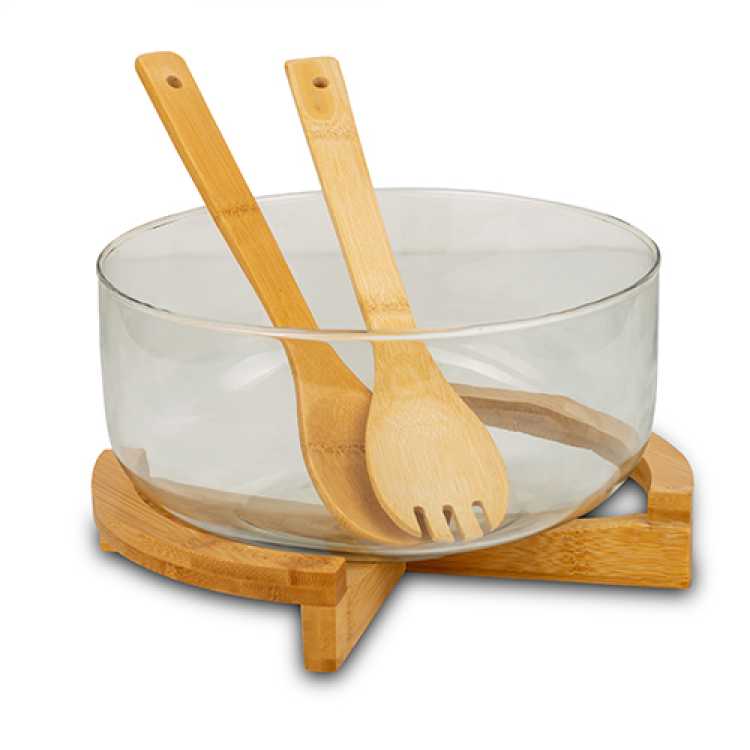 Obrázok pre Salátová mísa NAVA Terrestrial s bambusovým podstavcem 24 cm