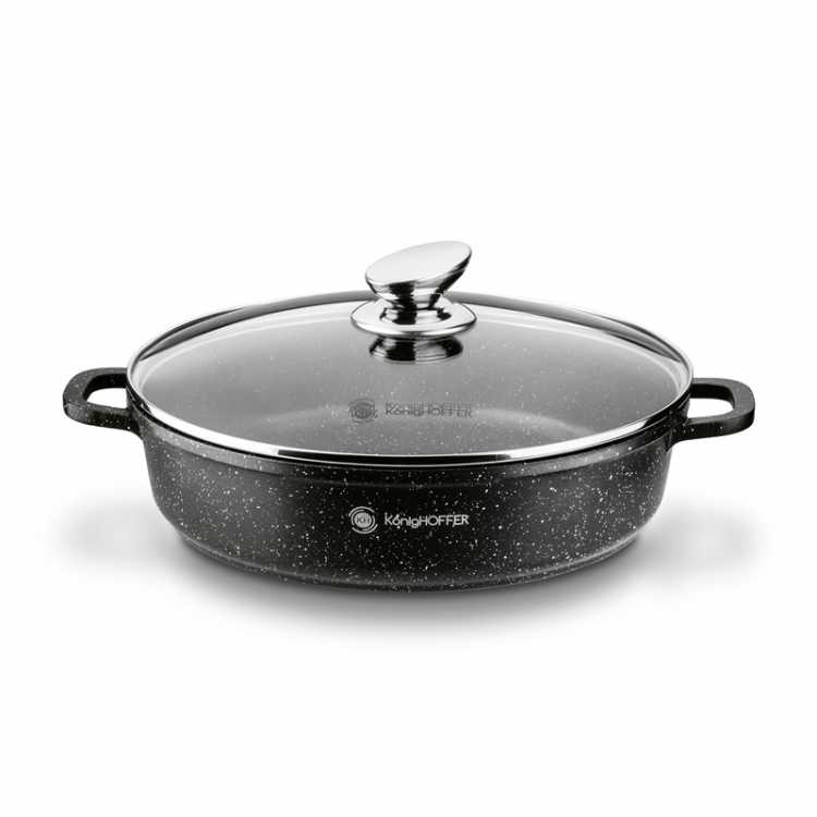 Obrázok pre Hrniec s keramickým povrchom  a pokrievkou 28CM