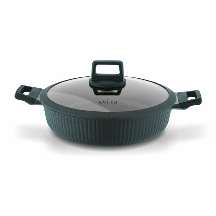 Obrázok pre Panvica granitová na indukciu ERIDAN 28 cm s 2 úchytmi a pokrievkou