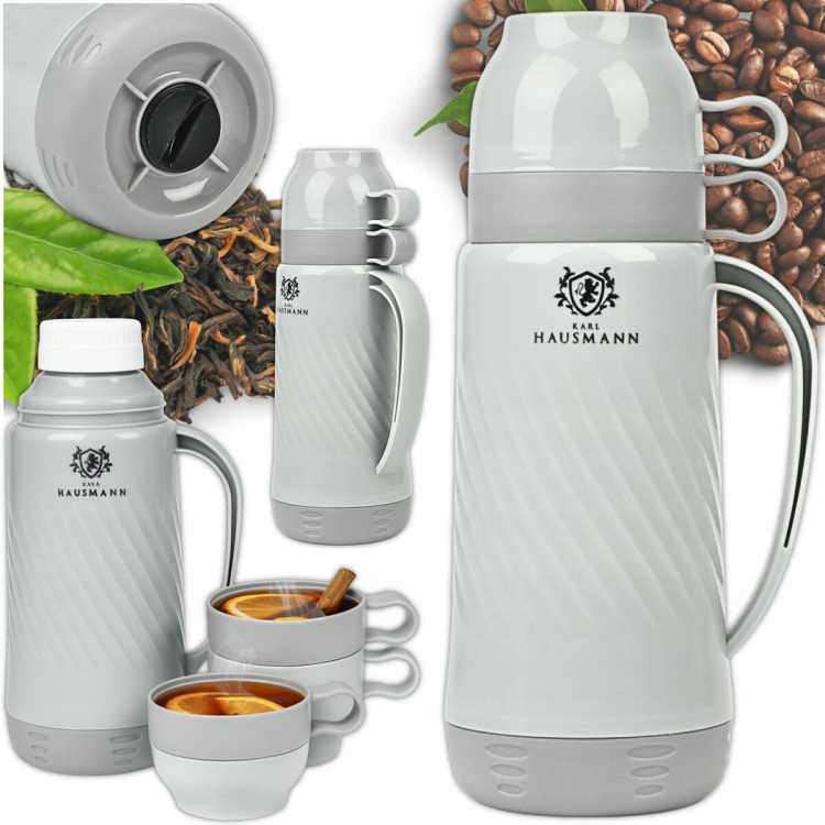 Obrázok pre Termoska 1,0 l so sklenenou vložkou a 2 šálkami