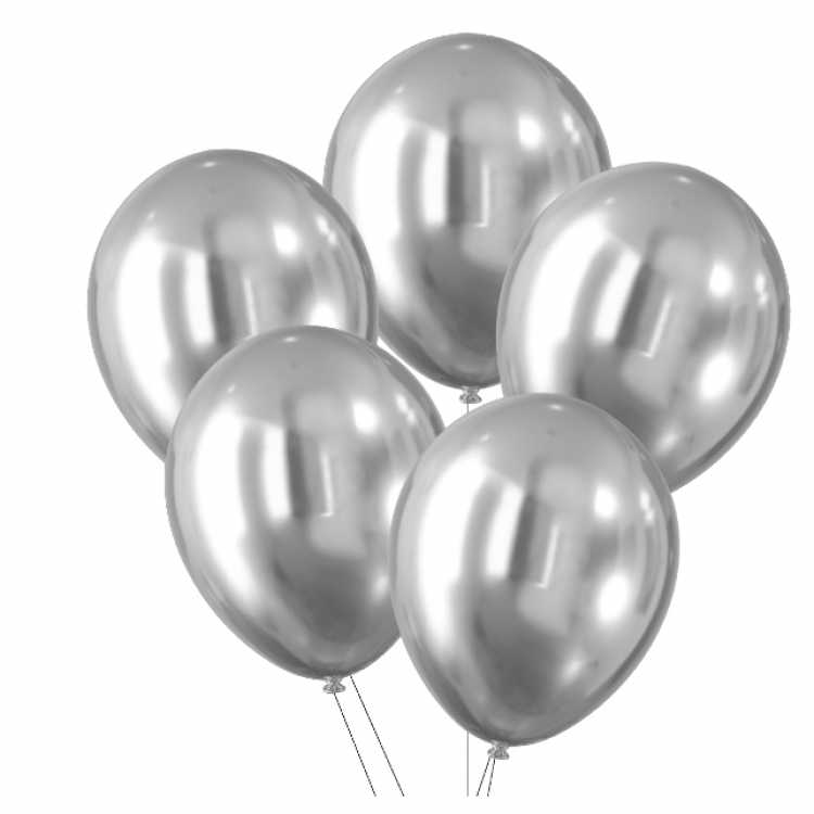 Obrázok pre Sada 5 balónov strieborných CELEBRATE
