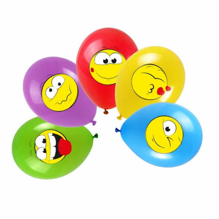 Obrázok pre Sada 5 balónov zlatých Emoticons