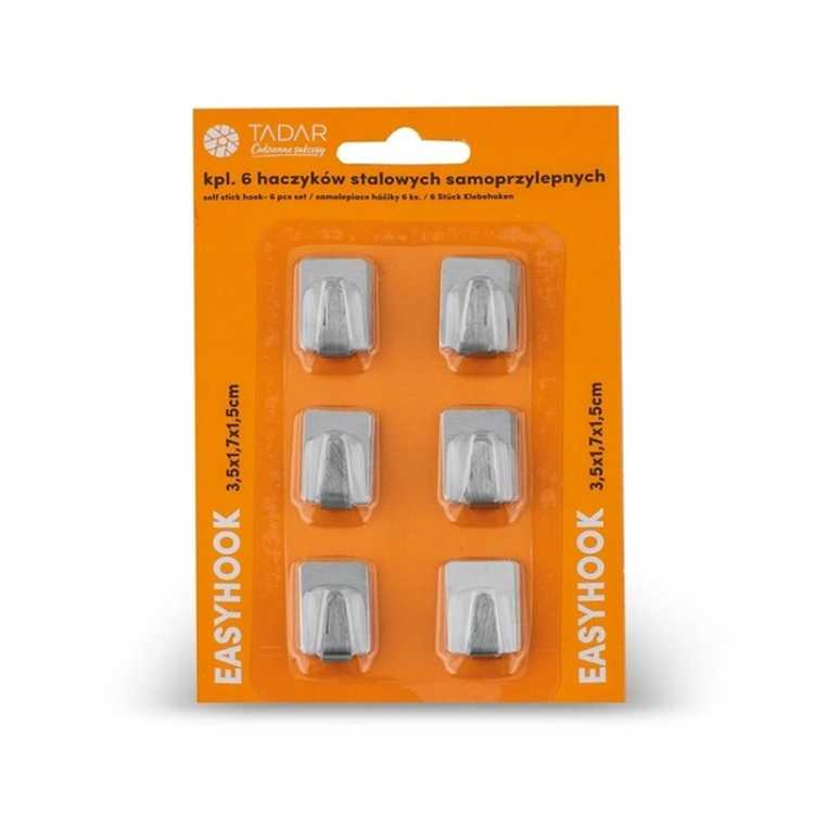 Obrázok pre Háčik samolepiaci nerezový 6ks