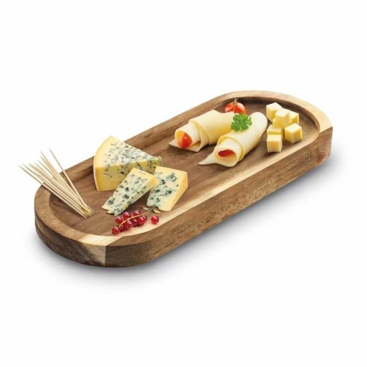 Obrázok pre Oválna akáciová dekoratívna doska 30 x 12 cm