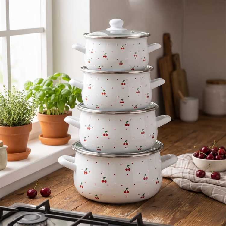 Obrázok pre Hrniec smaltovaný s pokrievkou 3,75 l 22x13cm MALAGA