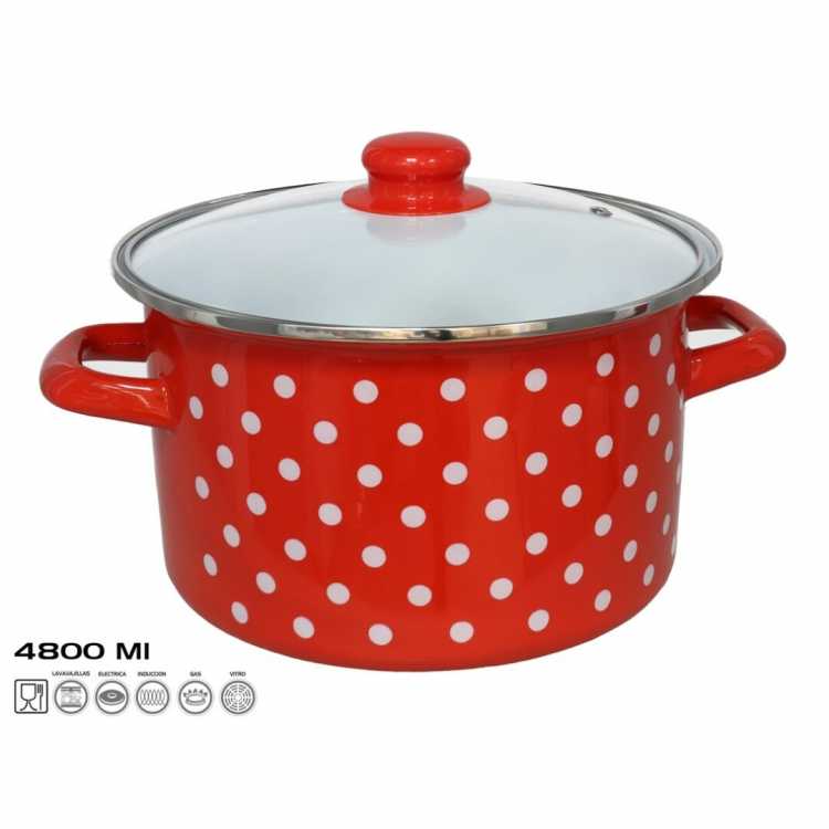 Obrázok pre Hrniec smaltovaný s pokrievkou 4,80l 24x14cm MALAGA