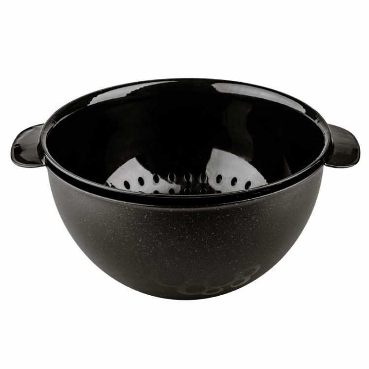 Obrázok pre Praktický cedník s miskou 3l - sada čiernej misky + čierneho cedníka