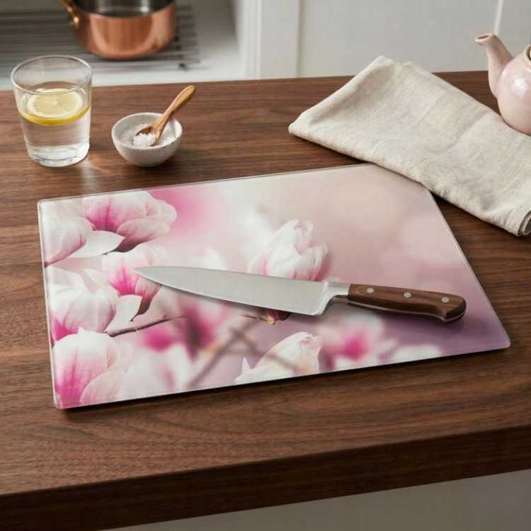 Obrázok pre Sklenená krájacia doska 25 x 35 cm – magnólia