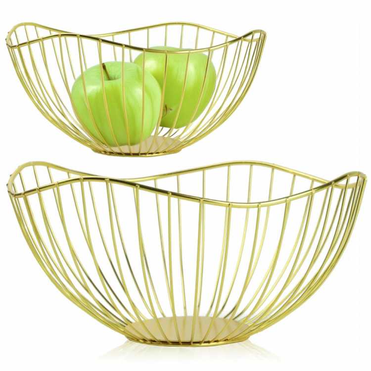 Obrázok pre Zlatý košík na ovocie 20 x 12 cm