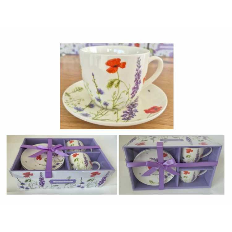 Obrázok pre Darčeková sada 2 šálok s podšálkami – 260 ml POPPY