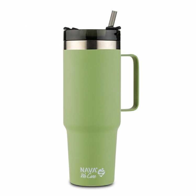 Obrázok pre Termohrnček svetlo zelený 900ml so slamkou