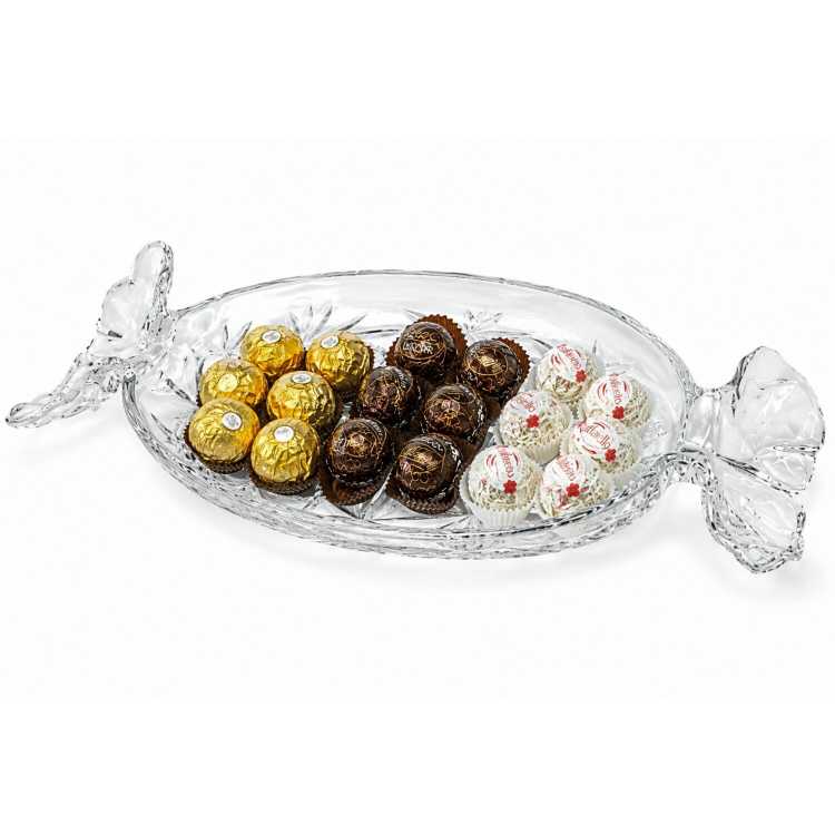 Obrázok pre Sklenená misa na pralinky a cukríky 43 × 15 cm