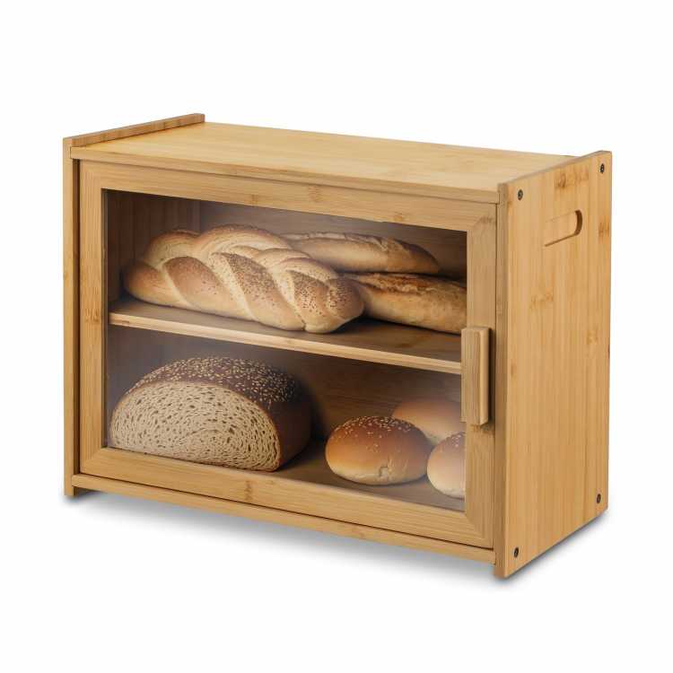 Obrázok pre Chlebník drevený s bambusom 2 poschodový